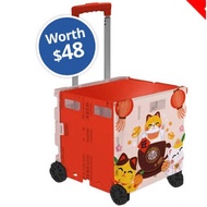 Fortune Cat Singapore Foldable Shopping Cart 4-Wheel Foldable Shopping Trolley Basket