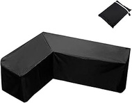 L-Shape Cover Garden Furniture Covers, Patio Waterproof Dustproof UV Protection Corner Sofa Cover wi