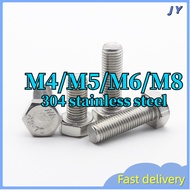 Skru Hex Kepala Kiri 304 Stainless Steel - Left Hand Thread Bolt Luar Reverse DIN 931 M4/M5/M6/M8*L=