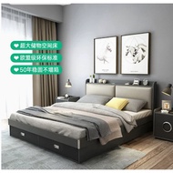 [Pre-Order]Wooden Master Bedding Double Modern Simple Tatami Small Unit Air Pressure High Storage Box Bed*