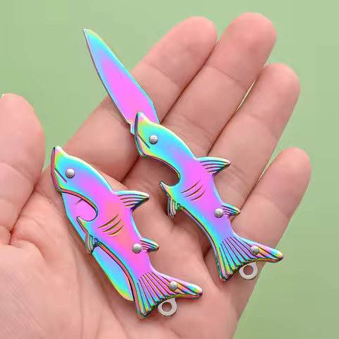 Mini Pocket Knife Folding Knife Creative Shark Outdoor Tactical EDC Tool Knife Portable Cutter Expre