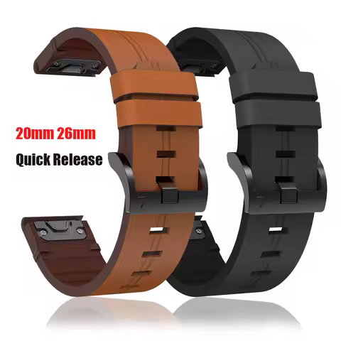 Genuine Leather Watch Strap 22/26mm For Garmin Fenix 8 pro E 7X 7 6X 6 5plus Band Quatix 8/Descent M