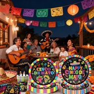 Cinco de Mayo Party Disposable Tableware Mexican May 5th Festival Party Tableware Paper Plates Paper