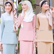 #9058 Azlina kurung moden kedah set baju &amp; skirt (Free size, Plus size) baju bridesmaid sedondon