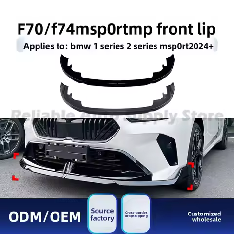 For BMW 1 Series F70 2 Series F74 M Sport 2024+ Front Lip Spoiler, Gloss Black ABS Bumper Splitter,