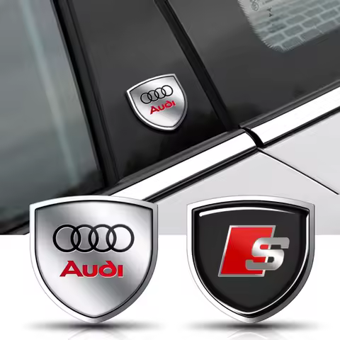 3D Meta Car Sticker Auto Door Shield Emblem Car Body Badge Sticker For Audi A1 A4 A6 A7 RS A5 Q3 Q5 