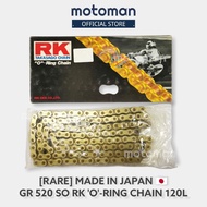 [MADE IN JAPAN] RK TAKASAGO Oring Chain GR 520 SO Gold Chain O-Ring GR520 SO Rantai RK Oring Getah 520 120L Link Rivet
