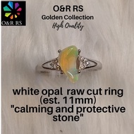 O&R RS white opal raw cut ring(est. 11mm)