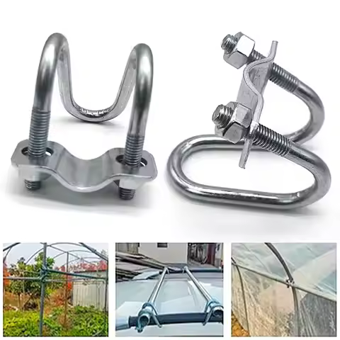 1Pcs Cross Clamp U Bolt Durable Double U-Cross Scaffolding Fixing Hose Clamp Screw Steel Connector T