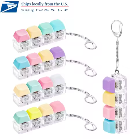Fidget Keyboard Clicker Keychain Adult | 4-in-1 Keyboard Fidget Keychain|Cube Mechanical Key Button 