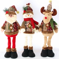 cod 3PCS Christmas Decorative Christmas Dolls Reindeer Snowman Santa Claus Standing Doll New Year Or