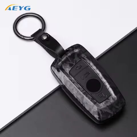Carbon Fiber ABS Key Case Cover Holder Fob Keychain For BMW 1 3 5 7 Series X1 X3 X4 X5 F10-F11-F20-F