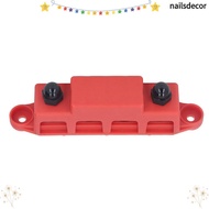NAILSDECOR 4 Position Bus Bar, Red/Black 48VDC 250A M10 Studs Bus Bar, Screw Terminals 4 Position M1