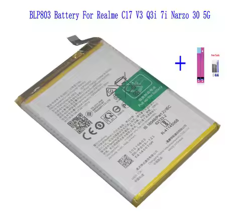 1x New 5000mAh BLP803 Battery For OPPO Realme C17 Realme V3/Realme Q3i/Realme 7i/Realme Narzo 30 5G 