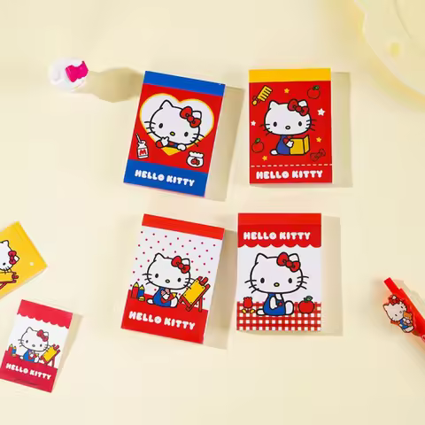 Genuine Sanrio Hello Kitty Mini Record Book Cartoon Portable Notepad School Office Message Memo Note