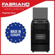 Fabriano Gas Range - F6S40G2-BL  60cm, 4 Gas Burners + Gas Oven