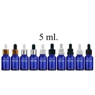 พร้อมส่ง(แพ็ค100ขวด)ขวดแก้วสีน้ำเงิน 5ml 10ml 20ml 30ml 50ml 100ml คอมล คอ18 สีน้ำเงิน ขวดแบ่ง dropp