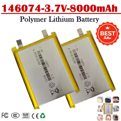 3.7V 8000mAh 146074 Lithium Polymer Battery Power Bank Hand Warmer Handheld Fan Lamp MP3/MP4 Player 