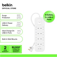 Belkin SRB004af2M-REV Connect Surge Protector with 2 USB-C Ports 2M Surge Protection