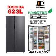 Toshiba GR-RS780WI-PGY(22) 623L Side-By-Side Door Inverter Refrigerator / Freezer / Fridge / Peti Se