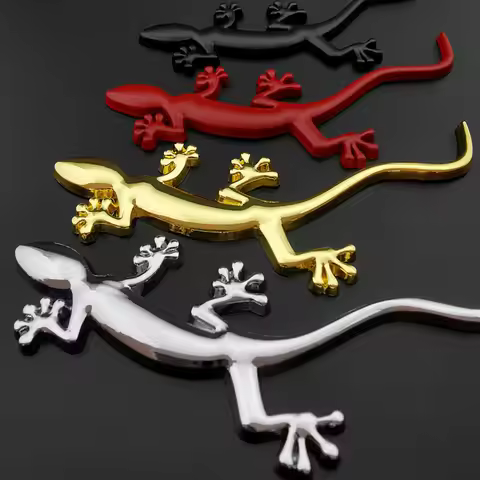 3D Metal Gecko Badge Logo Stickers For Audi A1 A3 S3 8P 8V A4 B7 B8 A5 A6 C6 C7 Q2 Q3 Q5 RS Sline Qu
