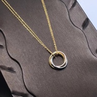 Cartier New Style [Daigou Level] Necklace Women New Product Three Circles Three Colors Three Ring Ne