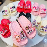 CARO BREAD SLIPPERS with 4cm high sole for girls in Labubu rabbit shape, super light and comfortable