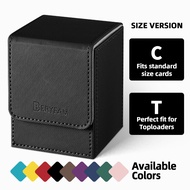 BERYFAM Deck Box 100+ sleeved cards Strong Magnet Premium Leather Card Holder Toploader Top loader B