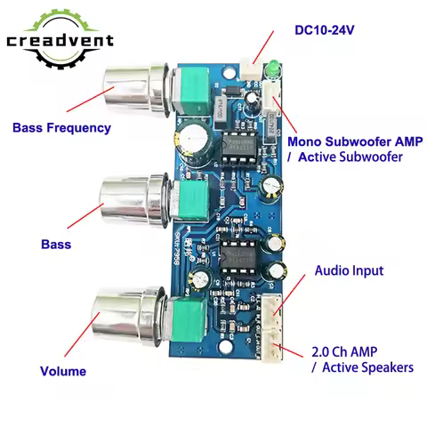 NE5532 2.1 Channel Tone Preamplifier Board Audio Equalizer Subwoofer Preamp Tone Control Bass Pre Am