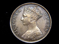 銅幣-Hong Kong-1863年(大清同治二年)英屬香港一仙(Cent)銅幣(英女皇維多利亞歌德肖像, 第一款)