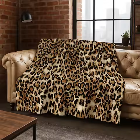 3D Colorful Zebra Stripes Leopard Print Flannel Blanket Soft Warm Blanket for Home Bedroom Office Tr
