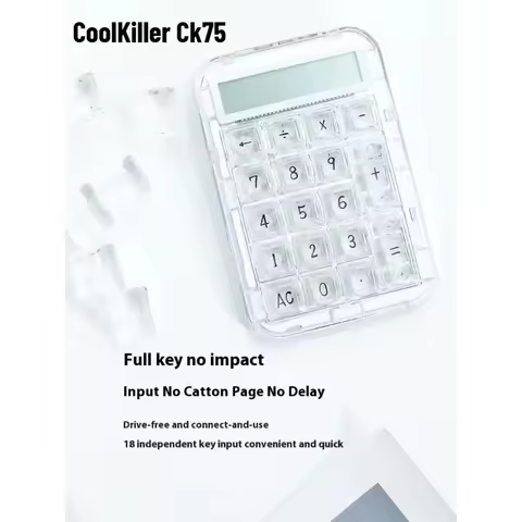 CoolKiller Ck75 Custom Keyboard Support Hot Plug Calculator Wired Mechanical Numpad Transparent Calc
