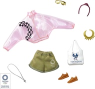 Storytelling Fashion Pack of Doll Clothes Inspired by The Olympic Games Tokyo 2020: Pink Transparent