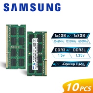 Sam-sung-Memory RAM Portable, 2GB, 4GB, 8GB, PC3, PC3L, DDR3, DDR3L, 1066, 1333, 1600MHz, 8500S, 10600S, 12800S, SODIMM, 10 PC