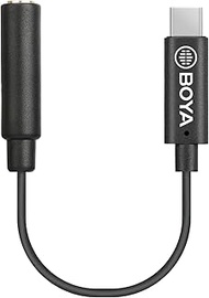 BOYA by-K9 USB-C to 3.5mm(TRRS) Female Microphone/Headphone Adapter Cable (2.4 inch) for 3.5mm trrs Adapter/Osmo Action 2/3/4/Android Smrtphone/Laptop