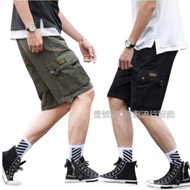 American Overall Shorts Work Multi-Pocket Knee Large Size Five-Point CP (FW001) [No. 1 Station]