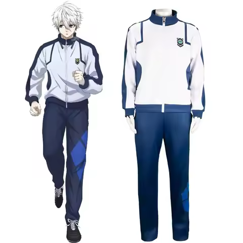 BLUE LOCK Reo Nagi Bachira Isagi Chigiri Cosplay Costume Zip Sportswear Tracksuit Sweatshirt Hoodie 