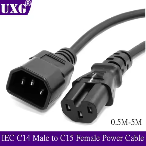 250V 15A IEC 60320 C14 320 C14 Male to C15 Female Power Extension Cable for Kettle Plug 100cm 3FT 0.