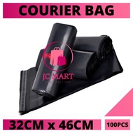 BLACK COURIER BAG / BEG KURIER / FLYER PLASTIC BAG / POSLAJU MAILING BAG 100PCS (32CM X 46CM)