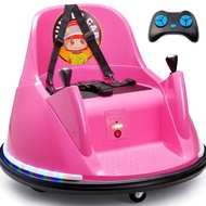 Zupapa 12V Bumper Car for Kids Toddler 1.5-6 Years with Remote Control Bluetooth Music 3 Speeds DIY
