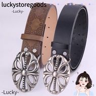 LUCKYSTOREGOODS Bohemian Style Belt, Hip Hop Punk Leather Belt, Fashion Skeleton Head Inlaid Waistba