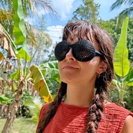 3d Printing Insect Double Eye Glasses Hollow Design Sunshade Glasses Creative Glasses Grid Fun Glass