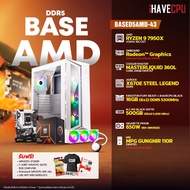 iHAVECPU คอมประกอบ BASED5AMD-43 AMD RYZEN 9 7950X 4.5GHz 16C/32T / ONBOARD Radeon™ Graphics (อัพเกรดการ์ดจอติดต่อ ADMIN) / ASROCK X670E STEEL LEGEND DDR5 / KINGSTON FURY BEAST x iHAVECPU 16GB (8x2) DDR5 5200MHz BLACK / MSI MPG GUNGNIR 110R (WHITE)