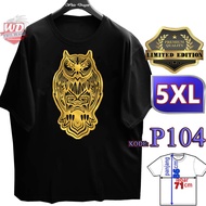 T-SHIRT BIG SIZE 5XL OWL JUMBO MEN CODE P104