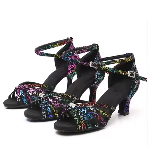 Latin Dance Shoes For Women Elegant Ballrooom Tango Dancing Shoes Salsa Sandals Practise Shoes 5CM/7