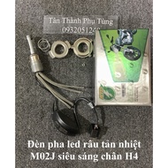 Đèn pha led râu tản nhiệt M02J siêu sáng chân H4