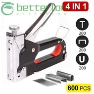 BETTER-LONTIME Construction Stapler, 4 in 1 With 600 Staples Nailer,  4-14mm Powerful Heavy Duty Sta