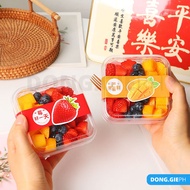 [50 PCS] 450 ML Fruit Square Deli Container with Lids
