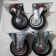 3" inch Rubber Wheels 1 Set of 4 Wheels (2 Live Wheels & 2 Dead Wheels)