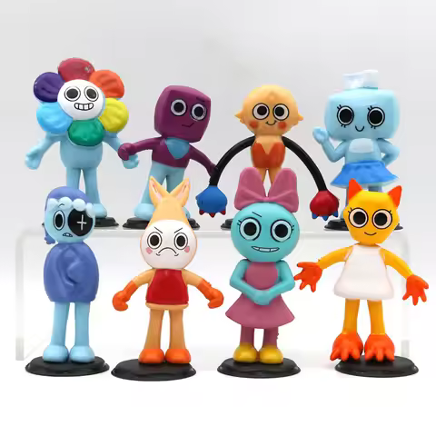 Dandys World Figures Model Set Cartoon Vee Astro PVC Toys Hot Game Goob Sprout Desk Ornament Cake De